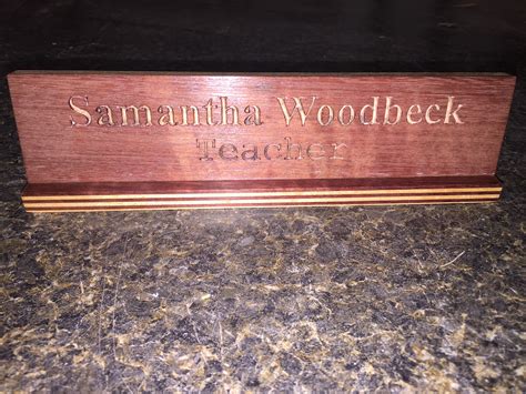 Engraved Desk Name Plate | Woodwork by Woodbeck