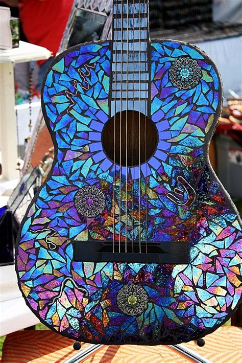 Stunning Stained Glass Mosaic Guitar The Blues | Etsy