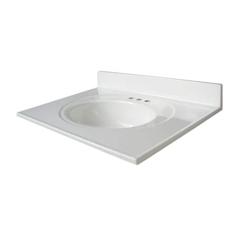 Glacier Bay Newport 31 in. W x 22 in. D Cultured Marble Vanity Top in ...