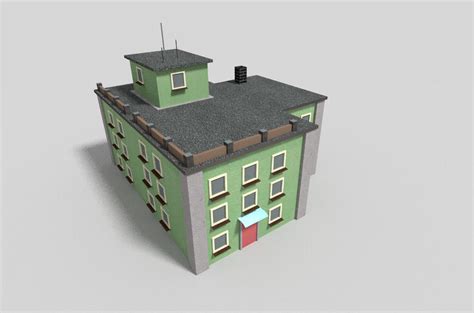 low poly building 2 3D model | CGTrader