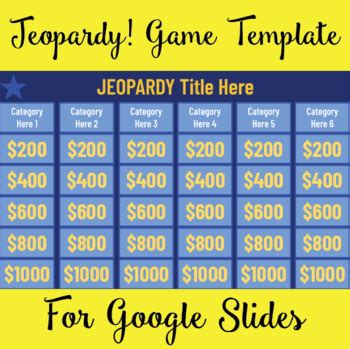 Jeopardy Game Template for Google Slides by Stephanie Piper | TPT