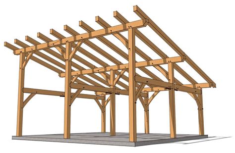 24x24 Shed Roof Outbuilding - Timber Frame HQ | Shed roof, Timber frame plans, Building a shed