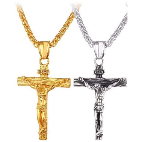 New Women Crucifix Jesus Cross Pendant Necklace Punk Statement Jesus Cross Necklace Jewelry ...