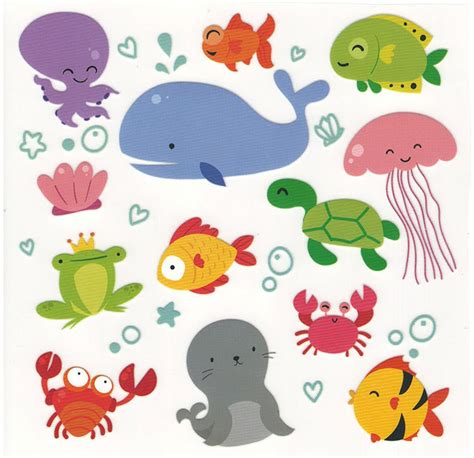 Kids Underwater Friends Multi Pack Iron On Transfer Sticker DIY Patch ...