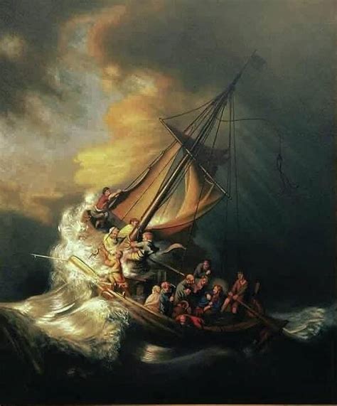 The Storm On The Sea Of Galilee 1633 By Rembrandt Art Print by William Roberts