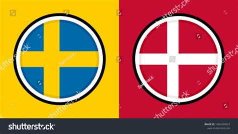 round icons, sweden and denmark flags - Royalty Free Stock Vector ...