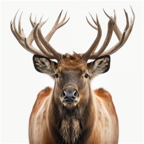 Premium AI Image | A close up of a bull elk with antlers and antlers.