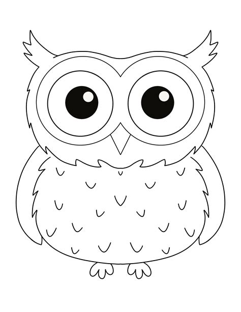 Cute Owl Coloring Page for Kids Digital Download Full Page - Etsy