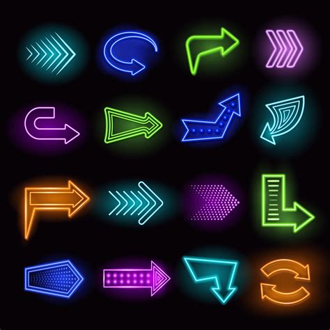 Neon Arrows Set 472874 Vector Art at Vecteezy