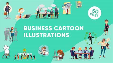 50 Free Business Cartoon Illustrations For Your Presentations | GraphicMama