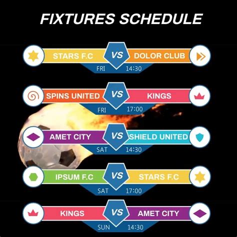 Copy of SOCCER FIXTURES SCHEDULE | PosterMyWall