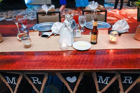 BRIDE'S AND GROOM'S TSBLE. | Rustic dining table, Dining table, Rustic dining