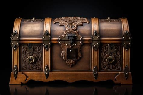 Premium AI Image | Wooden chest on dark surface