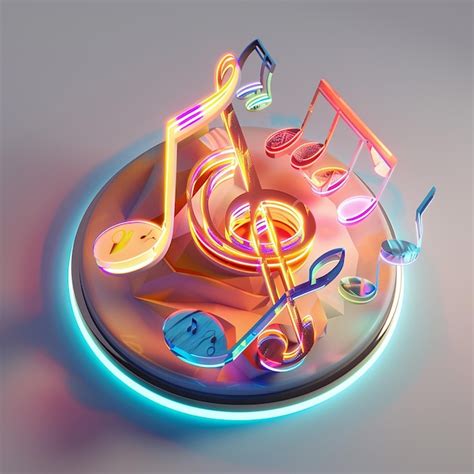 Premium Photo | A colorful display of music notes and a musical instrument