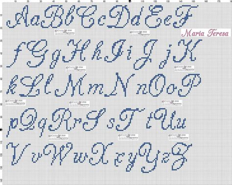 18x18 Cross Stitch Letters, Cross Stitch Boards, Abc Chart, Cursive ...