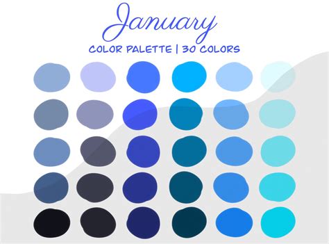 January Procreate Color Palette Blue and Teal St. Patrick's Day Palette ...