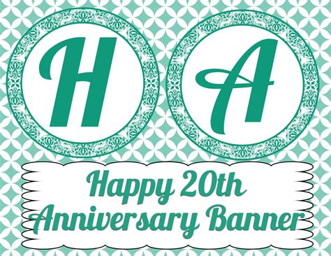 20th Anniversary Banner INSTANT DOWNLOAD