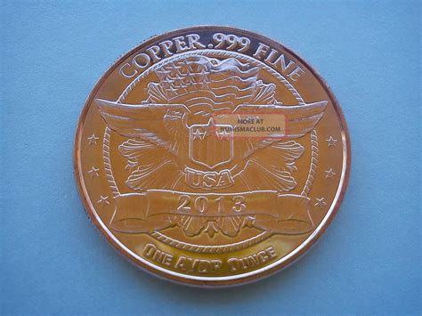 1 Oz. 999 Fine Solid Copper Bullion, (legalized It - Dope Coin) X 1.