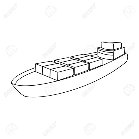 Cargo Ship Drawing For Kids - Merteberte