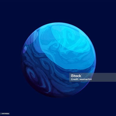 Cartoon Blue Space Planet Fantasy Galaxy Game Stock Illustration - Download Image Now - Alien ...