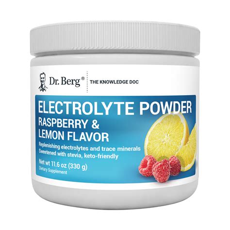 Dr. Berg Electrolyte Powder - Raspberry & Lemon Hydration Powder, 50 Servings - Walmart.com