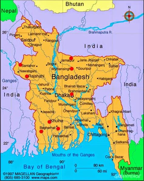 Carte du monde - Bon voyage: Carte Bangladesh