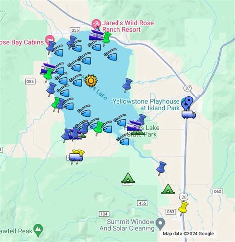 Henrys Lake Fishing Map - FISHING OPK