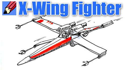 Draw a Star Wars X-wing Fighter Real Easy - YouTube