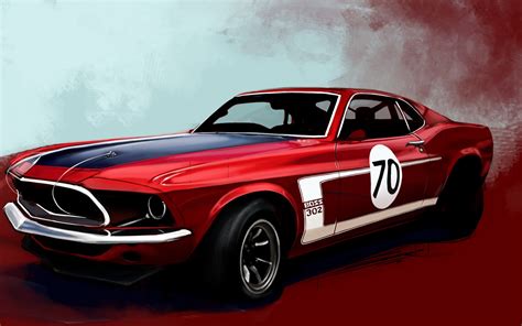 Download wallpaper for 2560x1600 resolution | Ford Mustang Boss 302 Drawing Sketch HD | cars ...