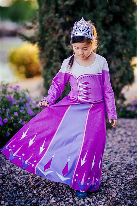 Purple Elsa Princess Dress for Girls