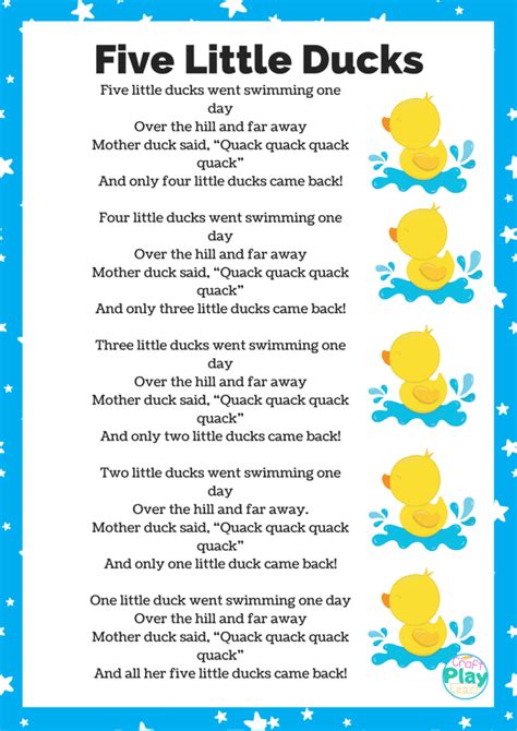 Five Little Ducks Song And Activity Ideas · The Inspiration Edit