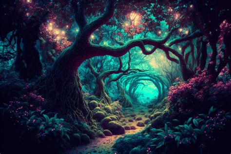 5 Enchanted Forest Wall Art Enchanted Forest Printable Digital Art Enchanted Forest Digital Art ...