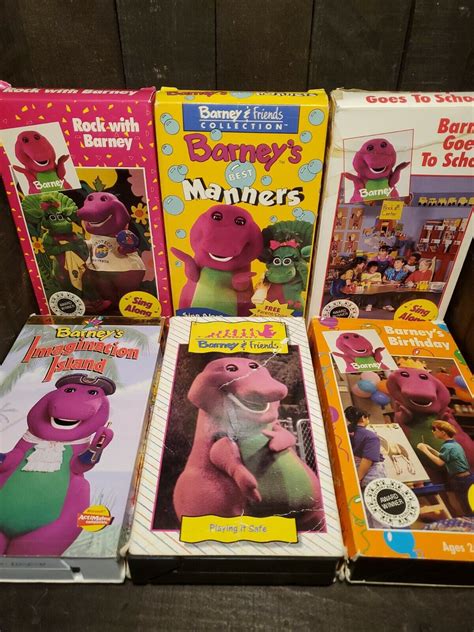 Lot of 6 Barney VHS and Friends some HTF School Rock Manners ...