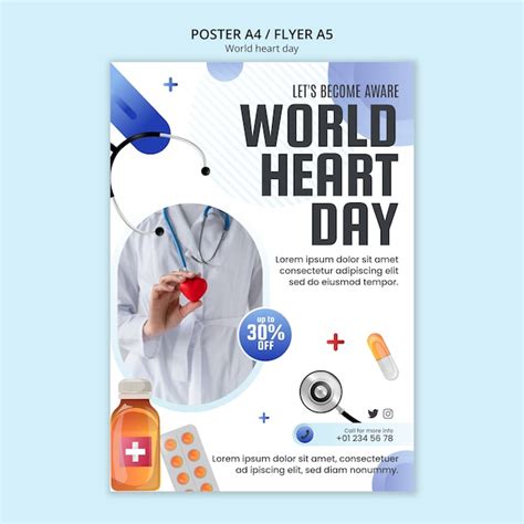 Free PSD | World heart day poster template