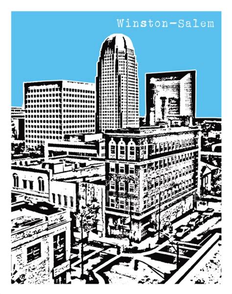 Winston-salem Art Print Poster Original North Carolina NC Item - Etsy