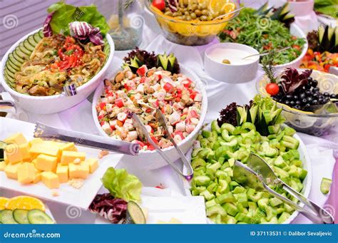 Salads on the party stock image. Image of restaurant - 37113531