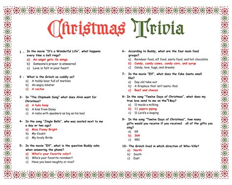 Trivia Questions Printable