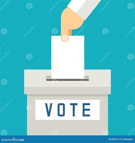 Hand Putting Voting Paper in the Ballot Box Stock Vector - Illustration of elect, insert: 62541113