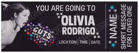 Olivia Rodrigo Guts Tour Gift Ticket CUSTOMIZE DIGITAL - Etsy Canada