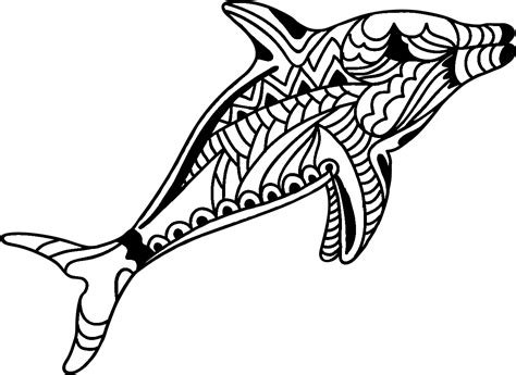 Dolphin mandala coloring page