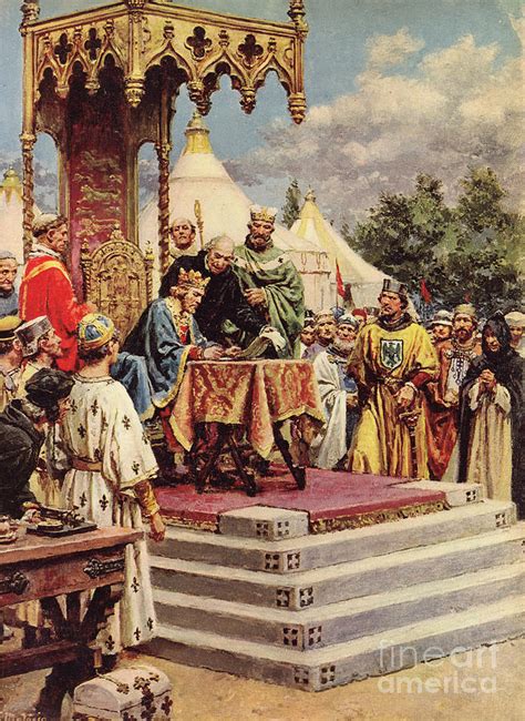 King John Signing Magna Carta Colour Painting by Fortunino Matania - Pixels