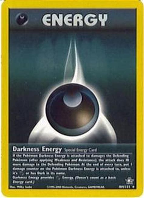 Pokemon Neo Genesis Single Card Rare Darkness Energy 104 - ToyWiz