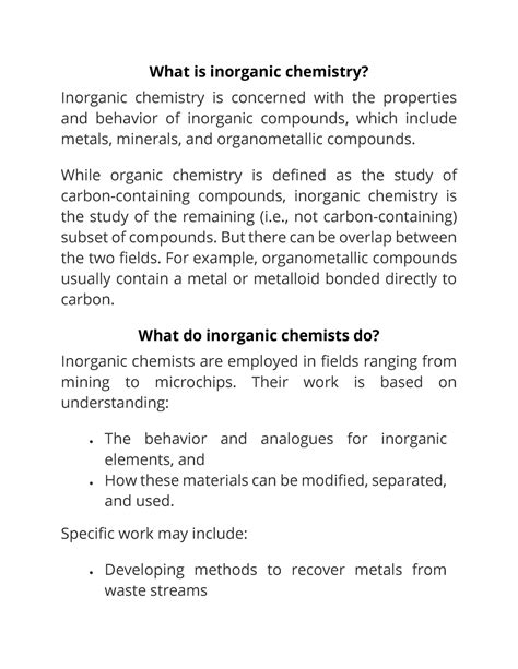 What is inorganic chemistry - What is inorganic chemistry? Inorganic ...