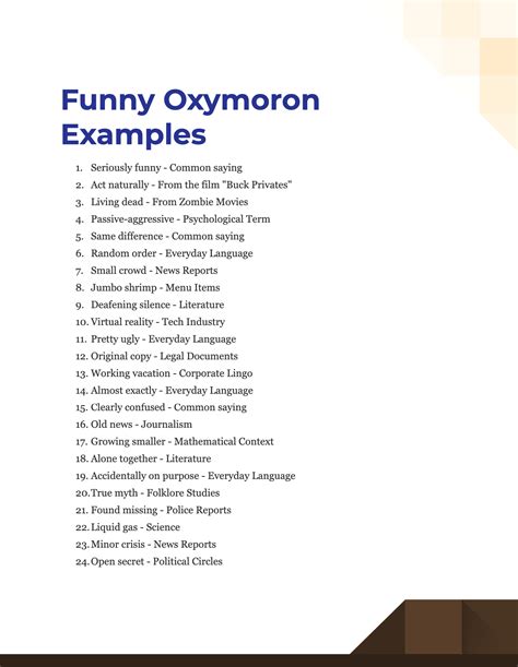 Funny Oxymoron - 99+ Examples, PDF, Tips