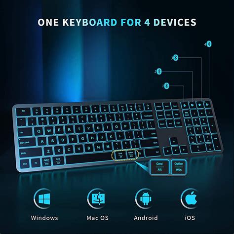 Multi-Device Rechargeable Bluetooth Backlit Wireless Keyboard | inoava.com