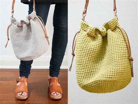 Crochet Pattern: Drawstring Bucket Bag | My Poppet Makes