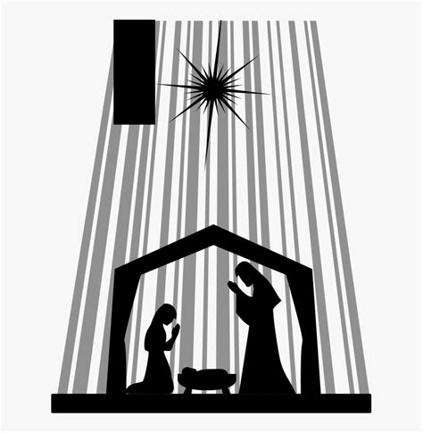 Nativity Outline Clipart Nativity Star Silhouette Png - Simple Nativity ...