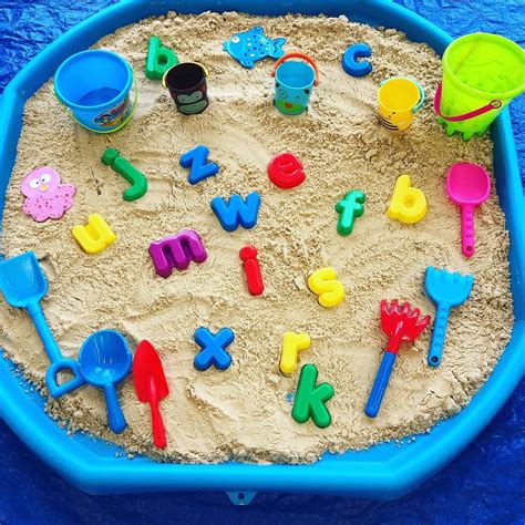 Sand tuff tray letters and numbers | Sand tray ideas eyfs, Tuff tray, Sand tray