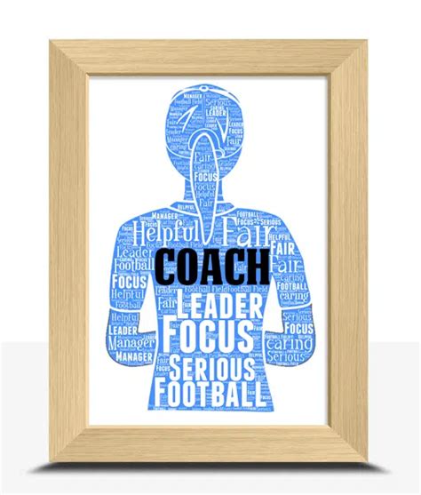 Female Sports Team Coach Personalised Word Art Gift