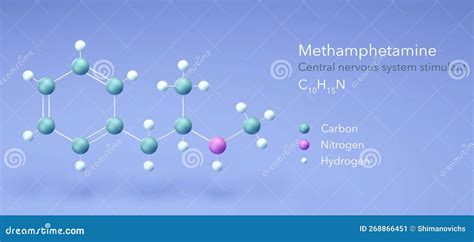 Methamphetamine Molecule, Molecular Structures, Cns Stimulant, 3d Model, Structural Chemical ...